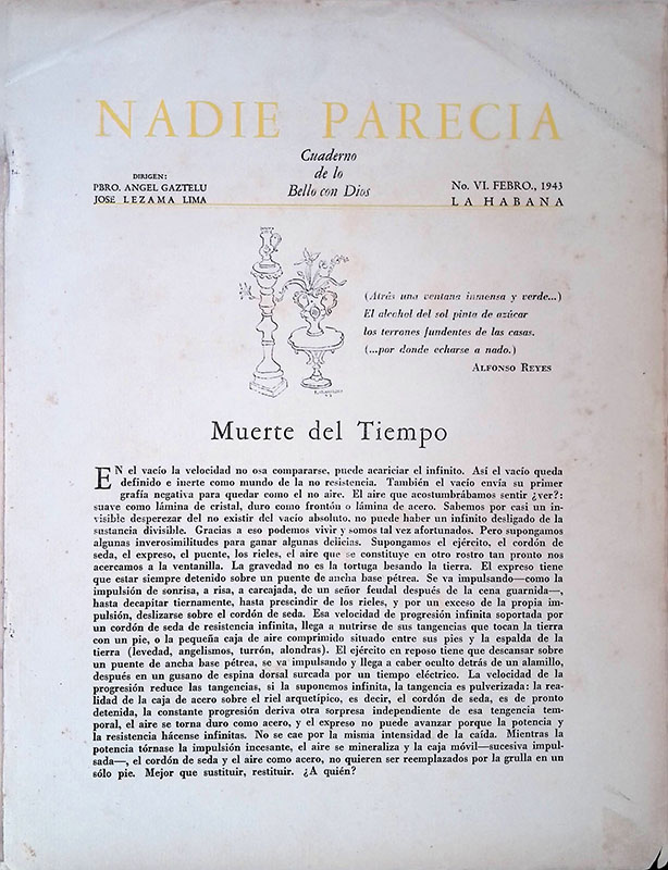 Nadie Parecia. Cuaderno de lo Bello con Dios. N. VI …