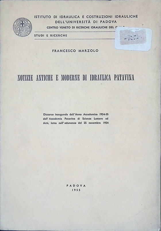Notizie antiche e moderne di idraulica patavina - Estratto