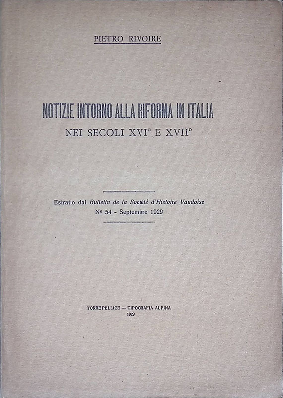 Notizie intorno alla riforma in Italia nei secoli XVI e …