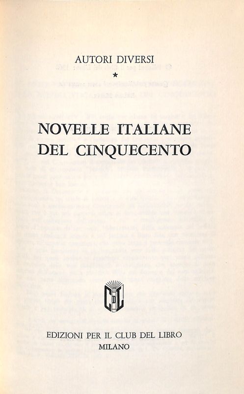 Novelle italiane del Cinquecento