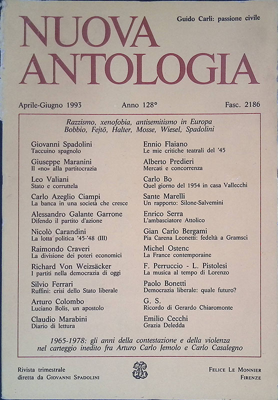 Nuova antologia. Guido Carli: passione civile