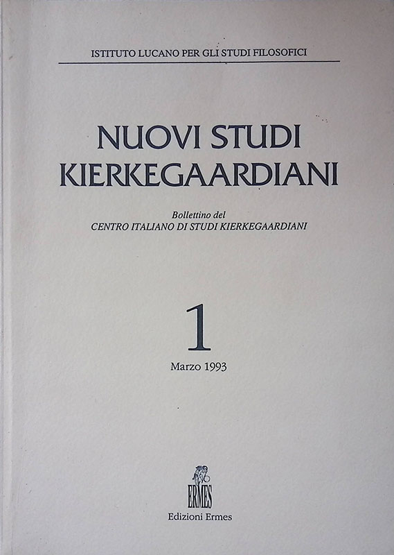 Nuovi Studi Kierkegaardiani. n.1 marzo 1993