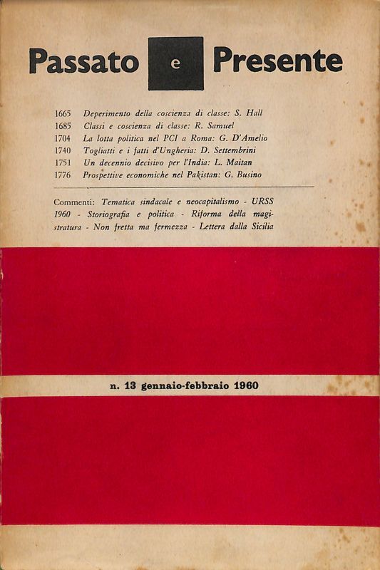 Passato e presente. N. 13 gennaio-febbraio 1960