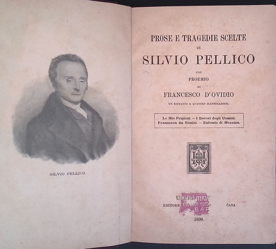 Prose e tragedie scelte di Silvio Pellico