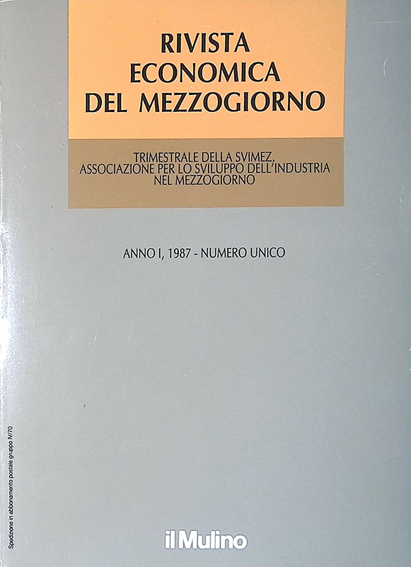 Rivista economica del mezogiorno. Anno 1, 1987, numero unico