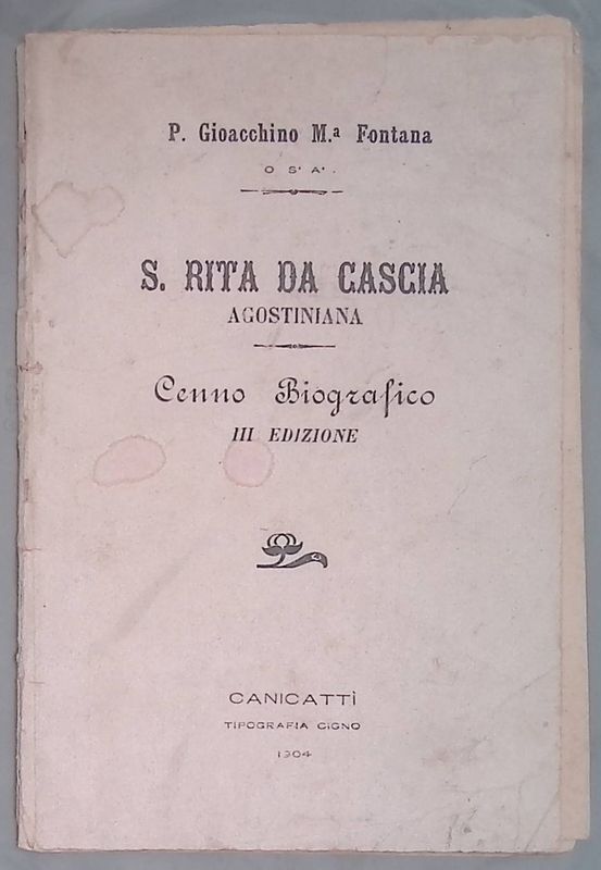 S. Rita da Cascia Agostiniana. Cenno Biografico