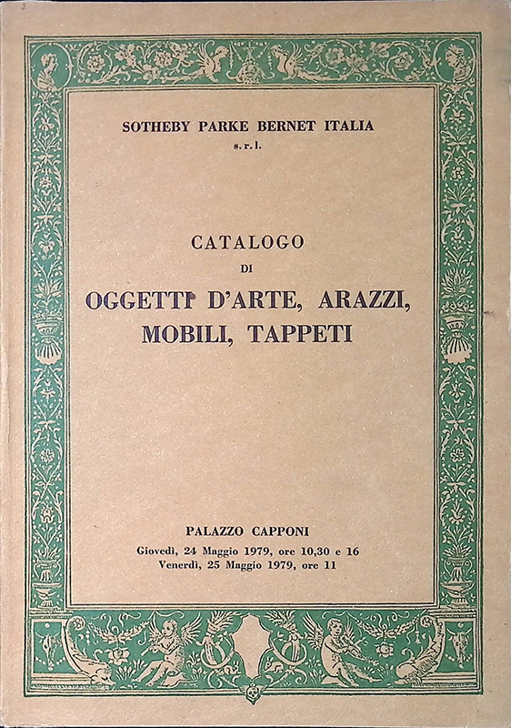 Sotheby parke Bernet Italia. Catalogo di oggetti d'arte, arazzi, mobili, …