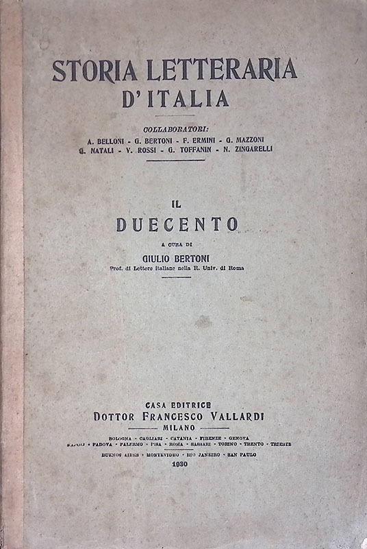 Storia letteraria d'Italia. Il Duecento