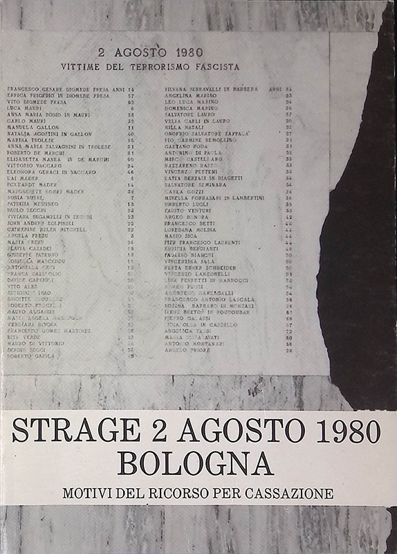 Strage 2 agosto 1980 Bologna. Motivi del ricorso per cassazione