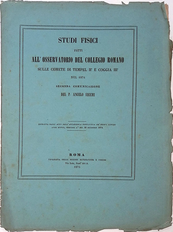 Studi fisici fatti all'osservatorio del Collegio Romano sulle comete di …