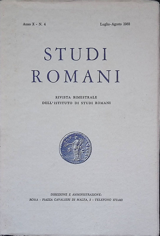 Studi romani. Rivista bimestrale dell'Istituto di Studi Romani. Anno X, …