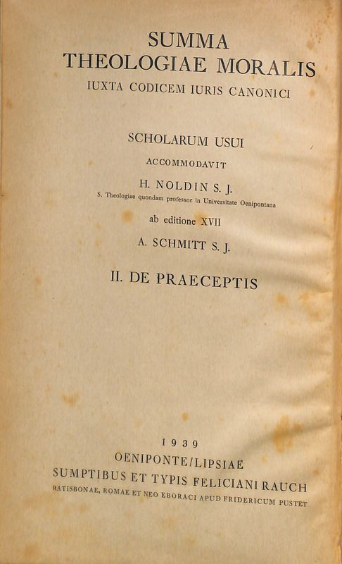 Summa theologiae moralis. Vol. 2. De preaceptis