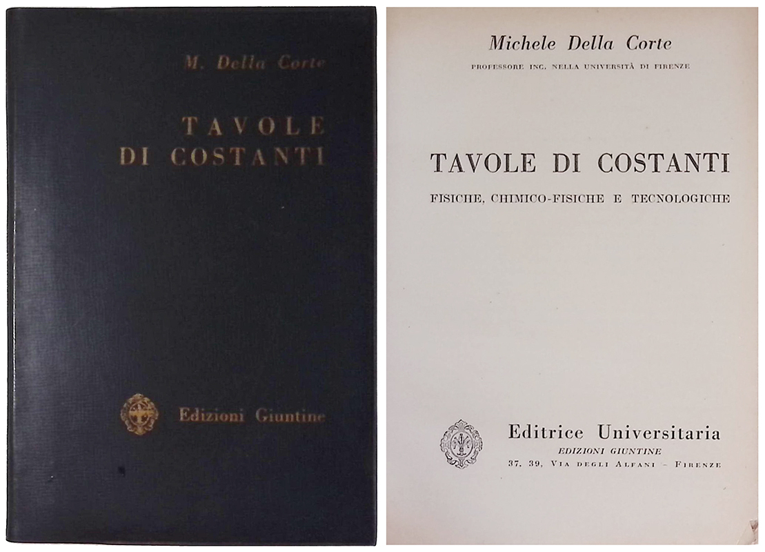 Tavole di costanti. Fisiche, chimicho-fisiche e tecnologiche
