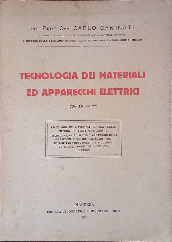 Tecnologia dei materiali ed apparecchi elettrici