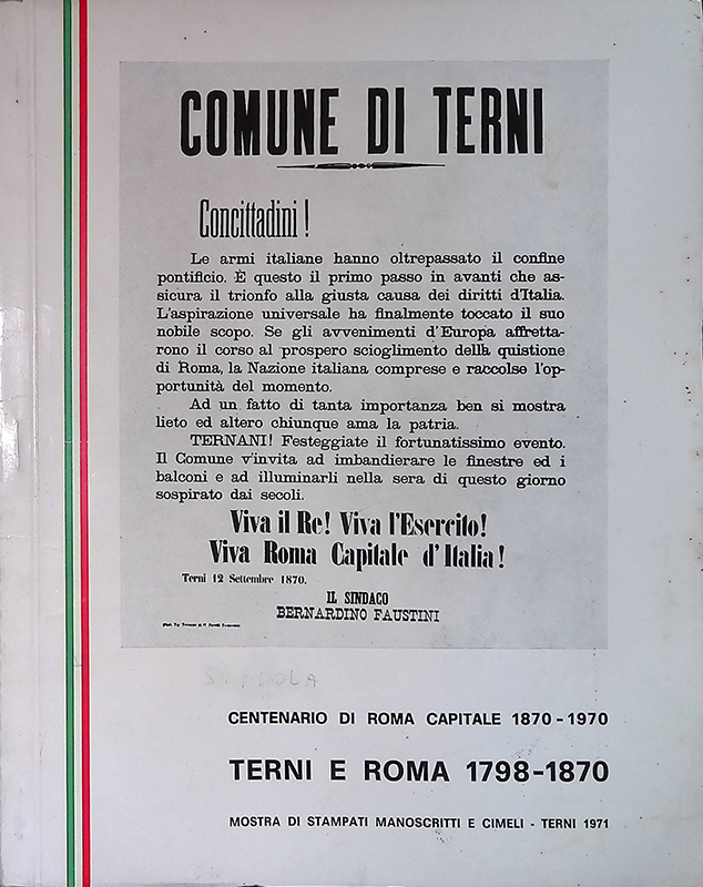 Terni e Roma 1798-1870. Catalogo della mostra