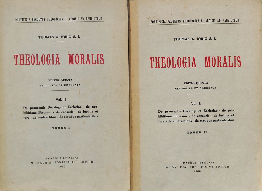 Theologia moralis. Volume 2. De praeceptis Decalogi et Ecclesiae - …