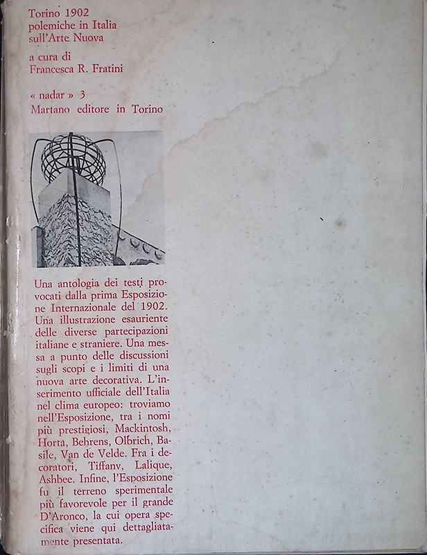 Torino 1902. Polemiche in Italia sull'Arte Nuova. Nadar 3. Ricerche …
