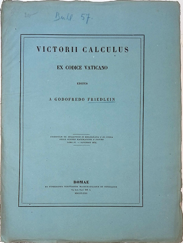 Victorii calculus ex Codice Vaticano - Estratto