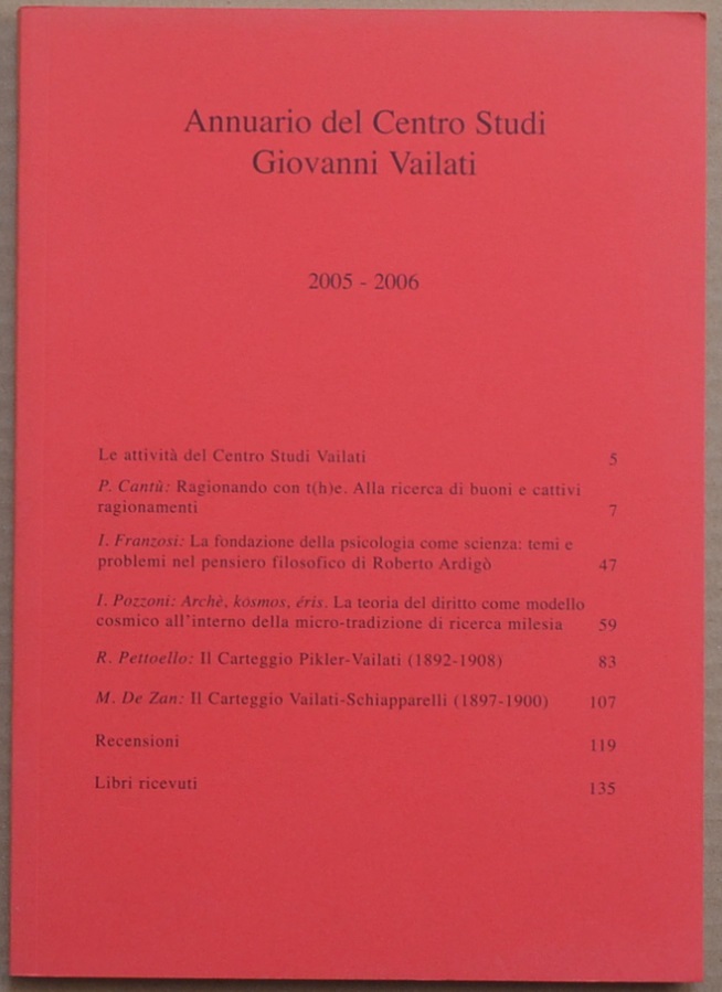 Annuario del Centro Studi Giovanni Vailati, 2005-6