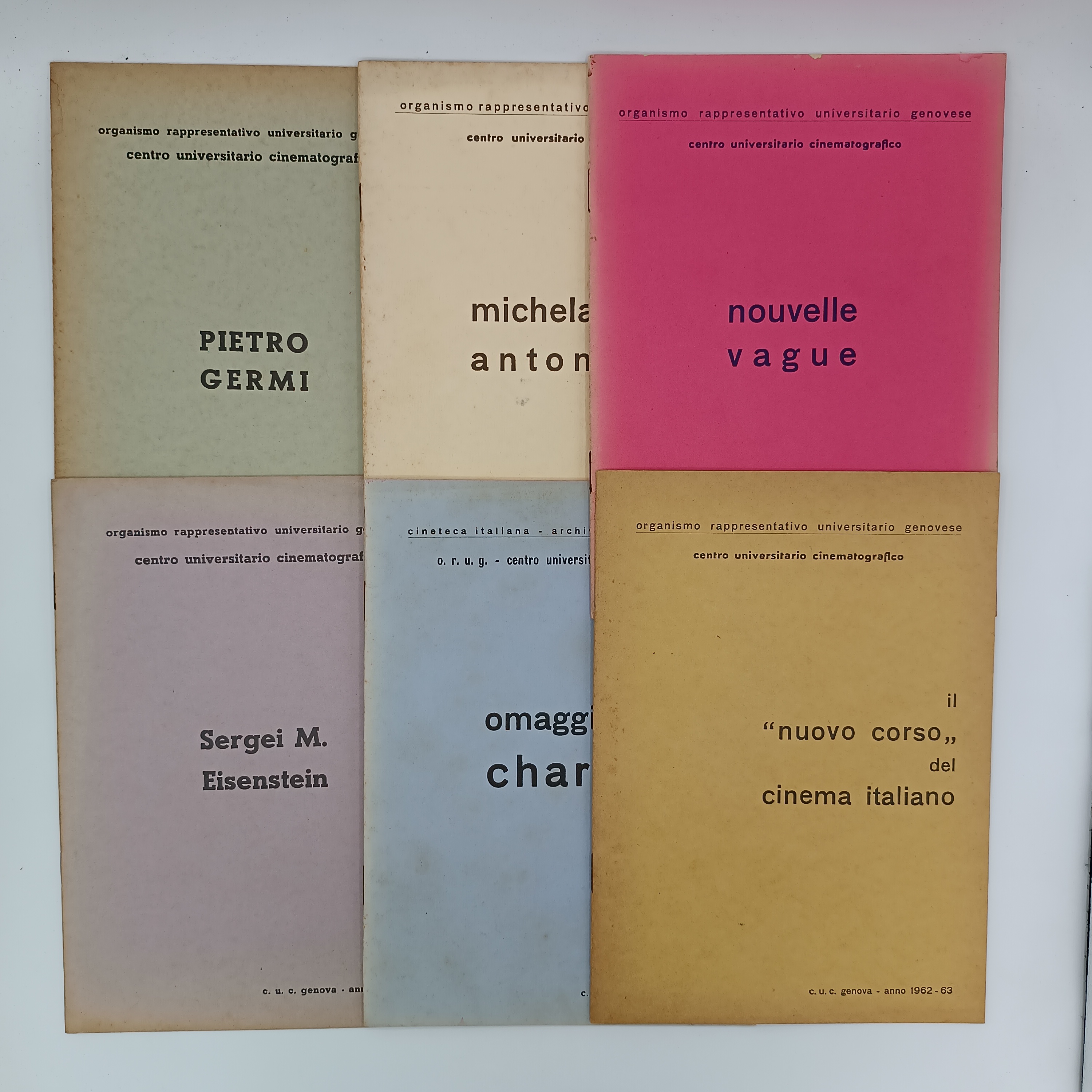 6 Monografie (Nouvelle Vague/Charlie Chaplin/Michelangelo Antonioni/Sergei M. Eisentstein/Pietro Germi/Cinema Italiano)