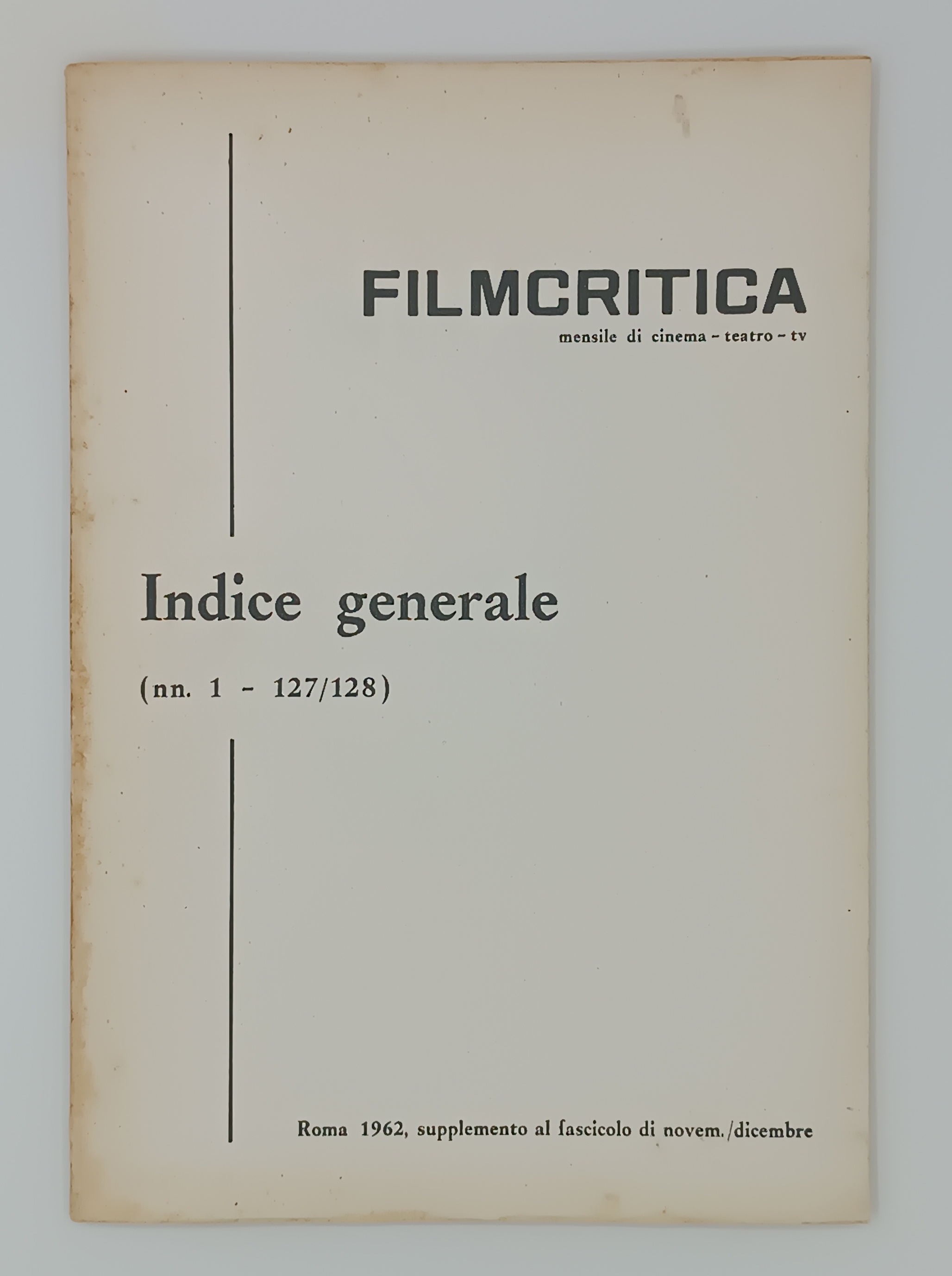 Filmcritica. Indice generale (nn.1.127/128)