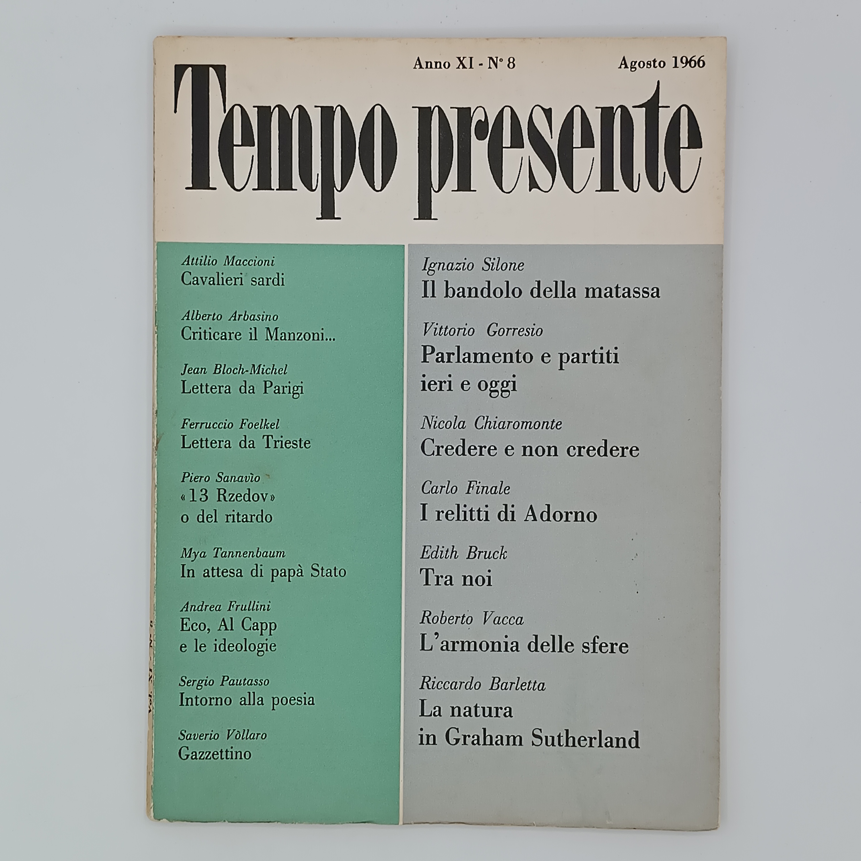 Tempo presente (Anno XI, numero 1, Gennaio 1966)