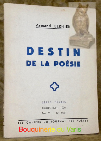 Destin de la poésie. Collection Séries Essais N° 9.