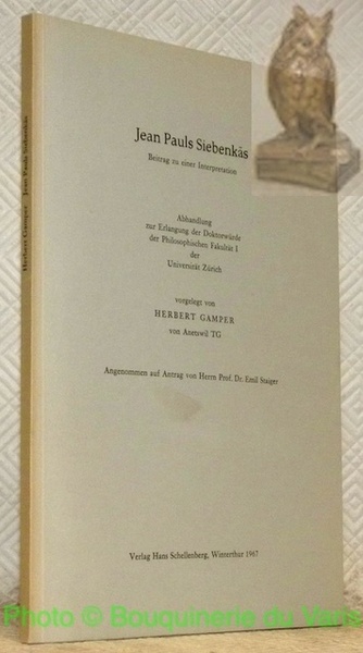 Jean Pauls Siebenkäs. Beitrag zu einer Interpretation. Diss.