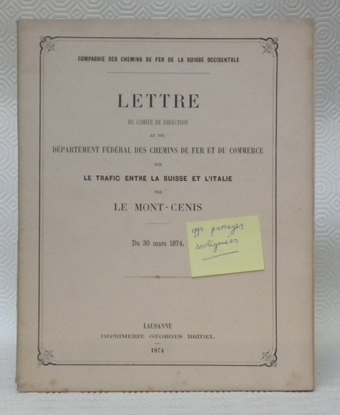 Lettre du comité de direction au Tit. Département fédéral des …