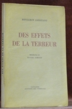 Des effets de la terreur. Introduction de Daniel Simond.