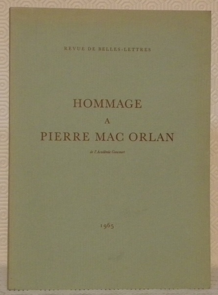 Hommage à Pierre Mac Orlan.