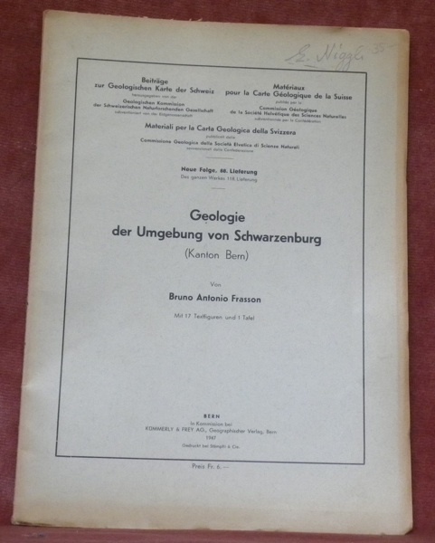 Geologie der Umgebung von Schwarzenbourg (Kt. Bern). Mit 17 textfiguren, …