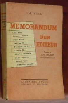 Memorandum d’un éditeur. Première série. Préface de Jean Ajalbert. Léon …