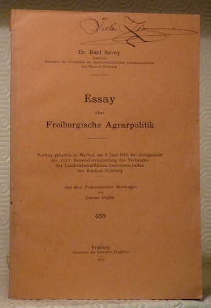 Essay über Freiburgische Agrarpolitik.