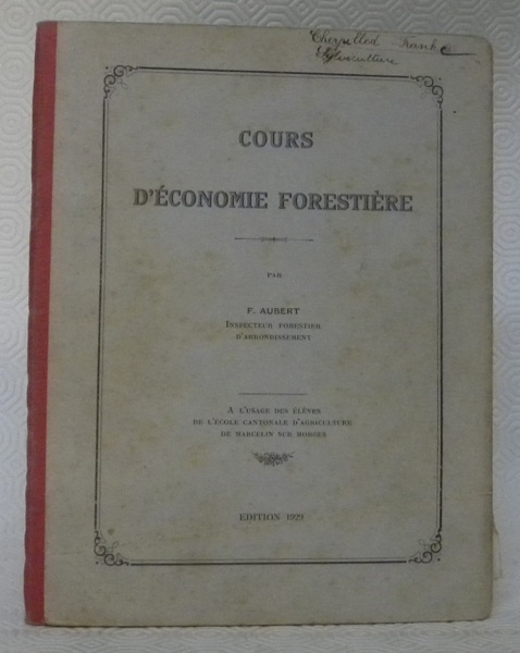 Cours d’économie forestière.