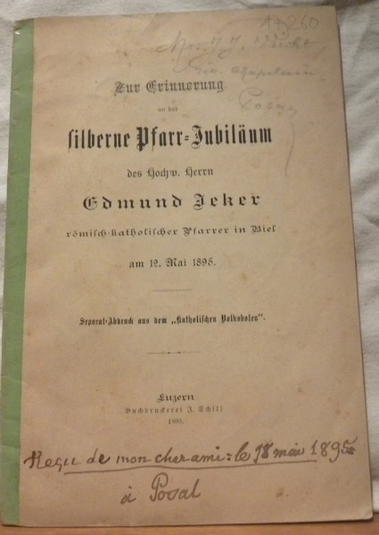 Zur Erinnerung an das silberne Pfarr-Jubiläum des Hochw. Herrn Edmund …