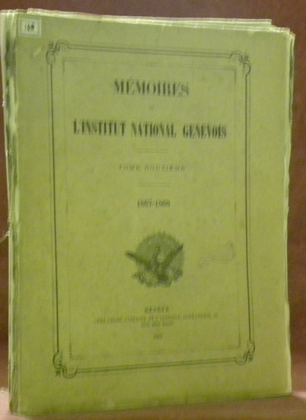 Mémoires de l’Institut National Genevois. Tome 12 (Année 1867-1868). - …