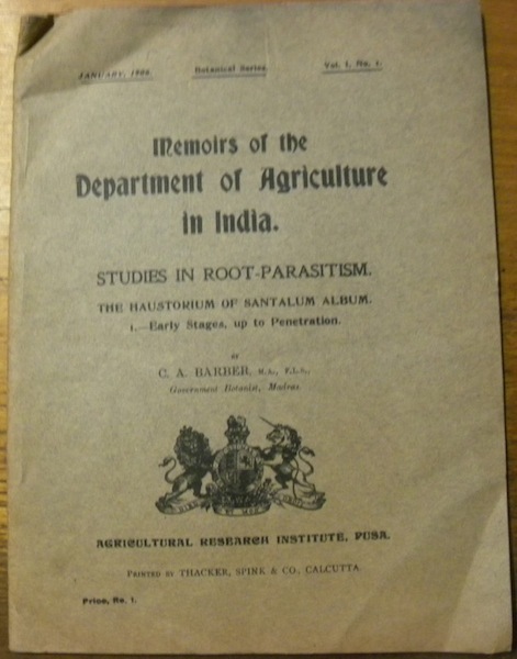 Memoirs of the Department of Agriculture in India. Studies in …