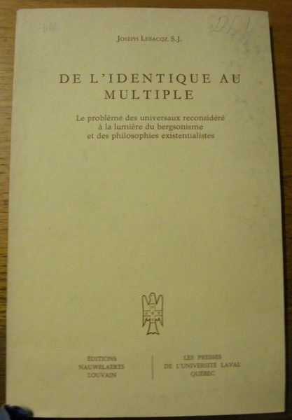 De l’identique au multiple. Le problème des universaux reconsidéré à …
