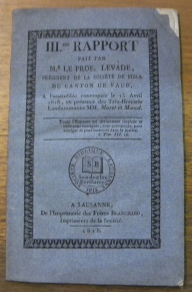 IIIe rapport fait par le Prof. Levade, présiden de la …