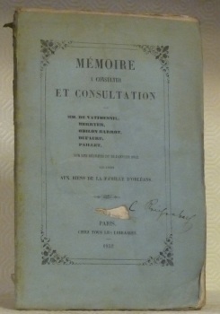 Mémoire à consulter et consultation par MM. de Vatimesnil, Berryer, …