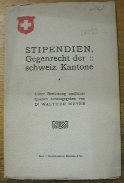 Stipendien Gegenrecht der schweiz. Kantone.