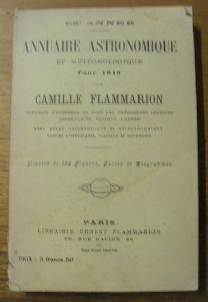 Annuaire astronomique et météorologique pour 1919. 55e année. Exposant l’ensemble …