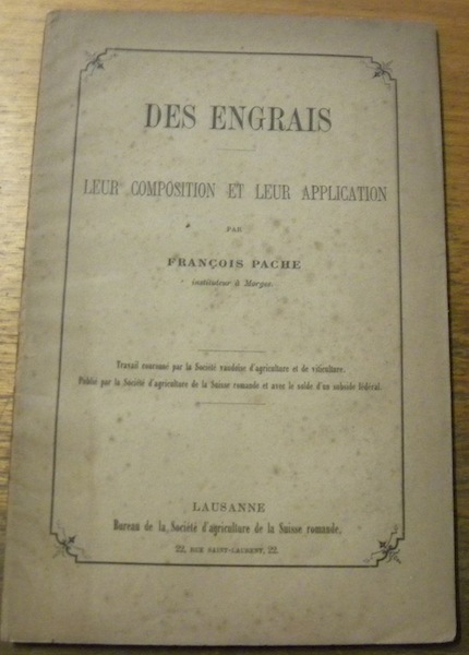 Des engrais. Leur composition et leur application.