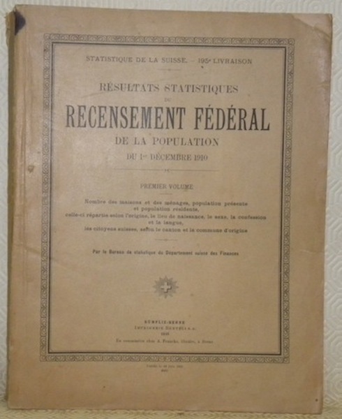 Résultats statistiques du recensements fédéral de la population du 1er …