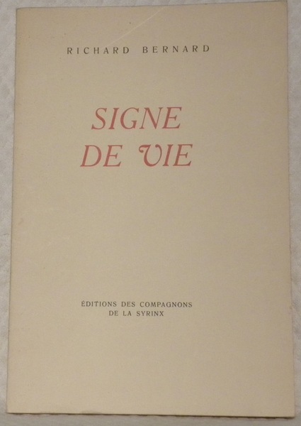 Signe de vie. Frontispice d’Ernest Pizzotti.