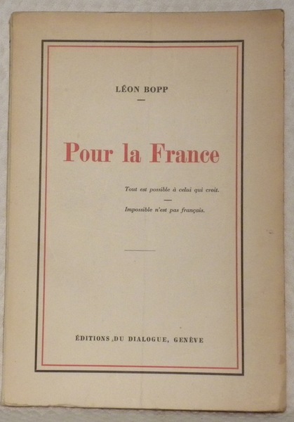 Pour la France.