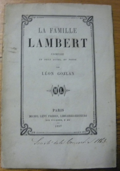 La famille Lambert. Comédie en deux actes, en prose.