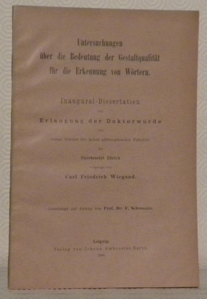 Untersuchungen über die Bedeutung der Gestaltqualität für die Erkennung von …