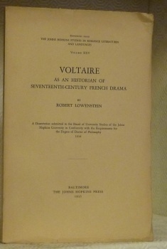 VOLTAIRE as an historian of sventeeth-century franch dram. Diss.